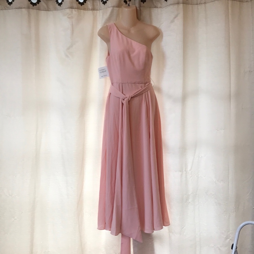 NWT Fame and Partners light pink one shoulder dress size 4